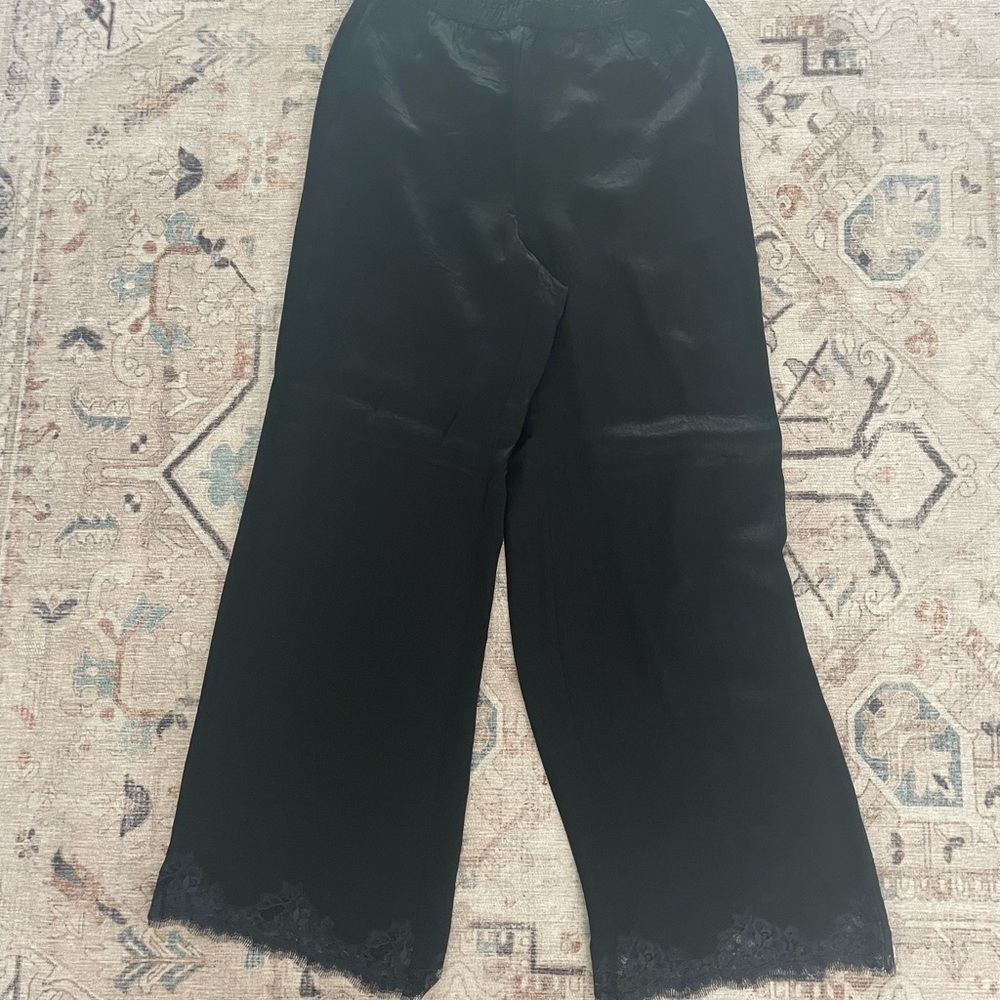 J. Crew Black Satin Pants
